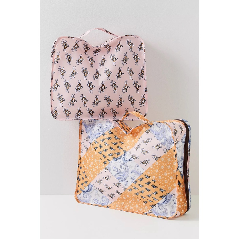 NEW!! FREE PEOPLE x Understated Leather Set of 2 Packing Cubes Travel Paisley